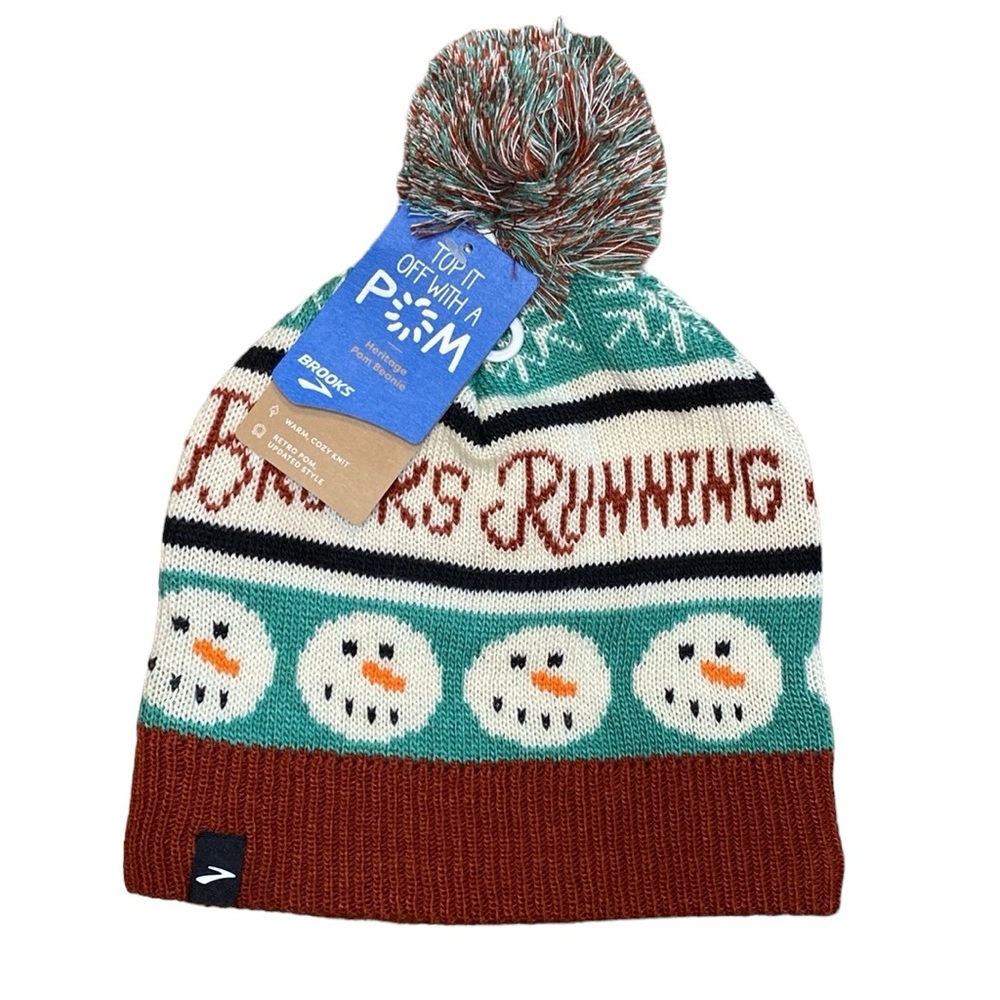 NWT Brooks Heritage Pom Christmas Beanie OSFM